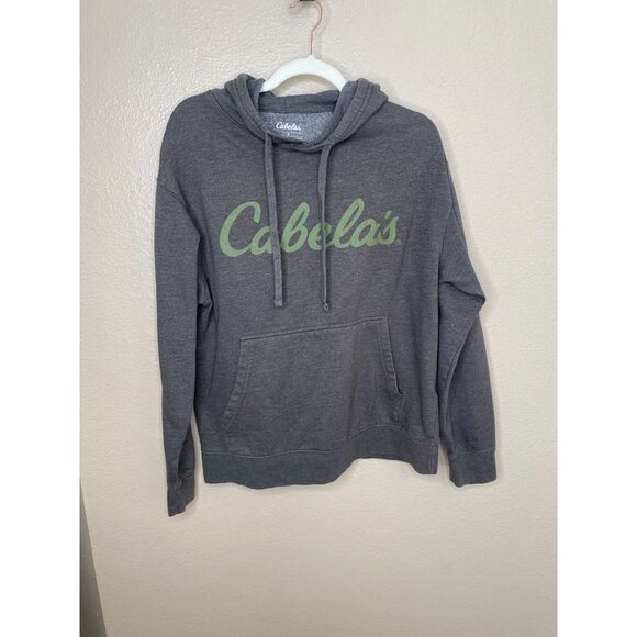 Cabelas Gray Hoodie‎ Sweatshirt Medium Cotton Blend Kangaroo Pocket unisex - Picture 1 of 6
